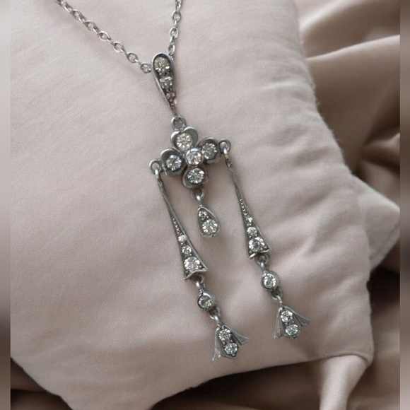 Vintage Jewelry - Vintage Art Deco Sterling Negligee Necklace